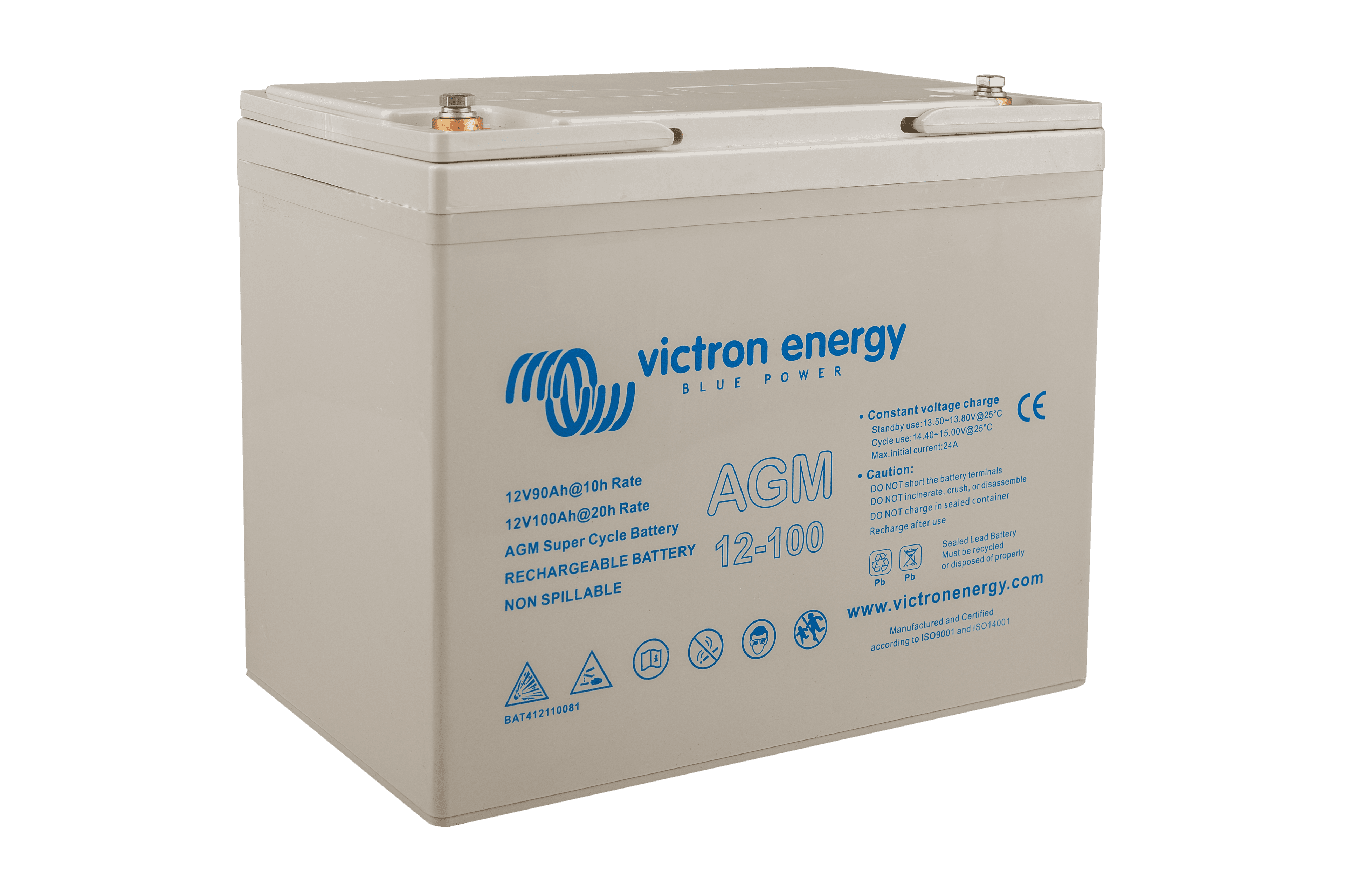 12V 100Ah AGM Super Cycle Battery (right)  thumbnail