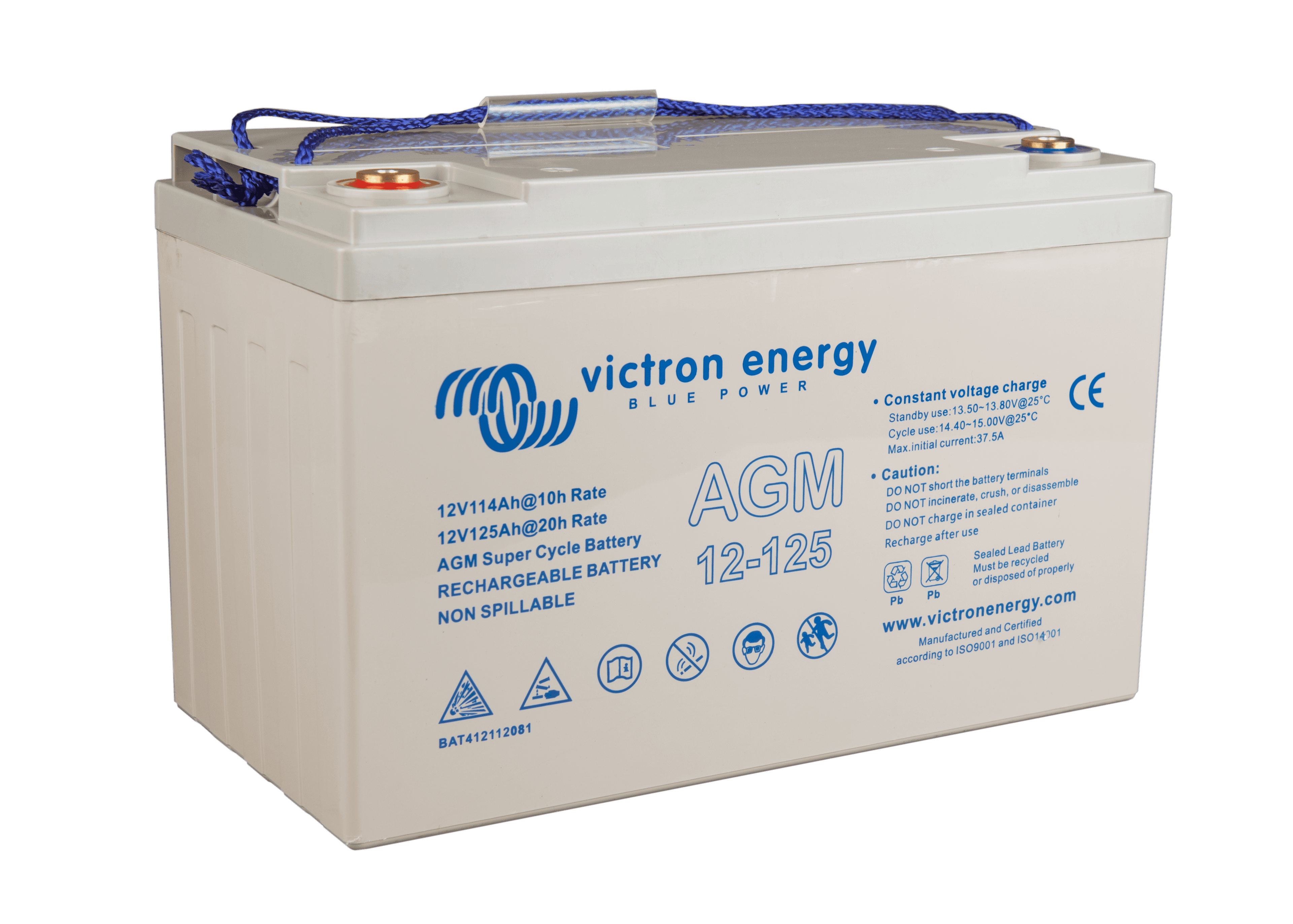 12V 125Ah AGM Super Cycle Battery (right)  thumbnail