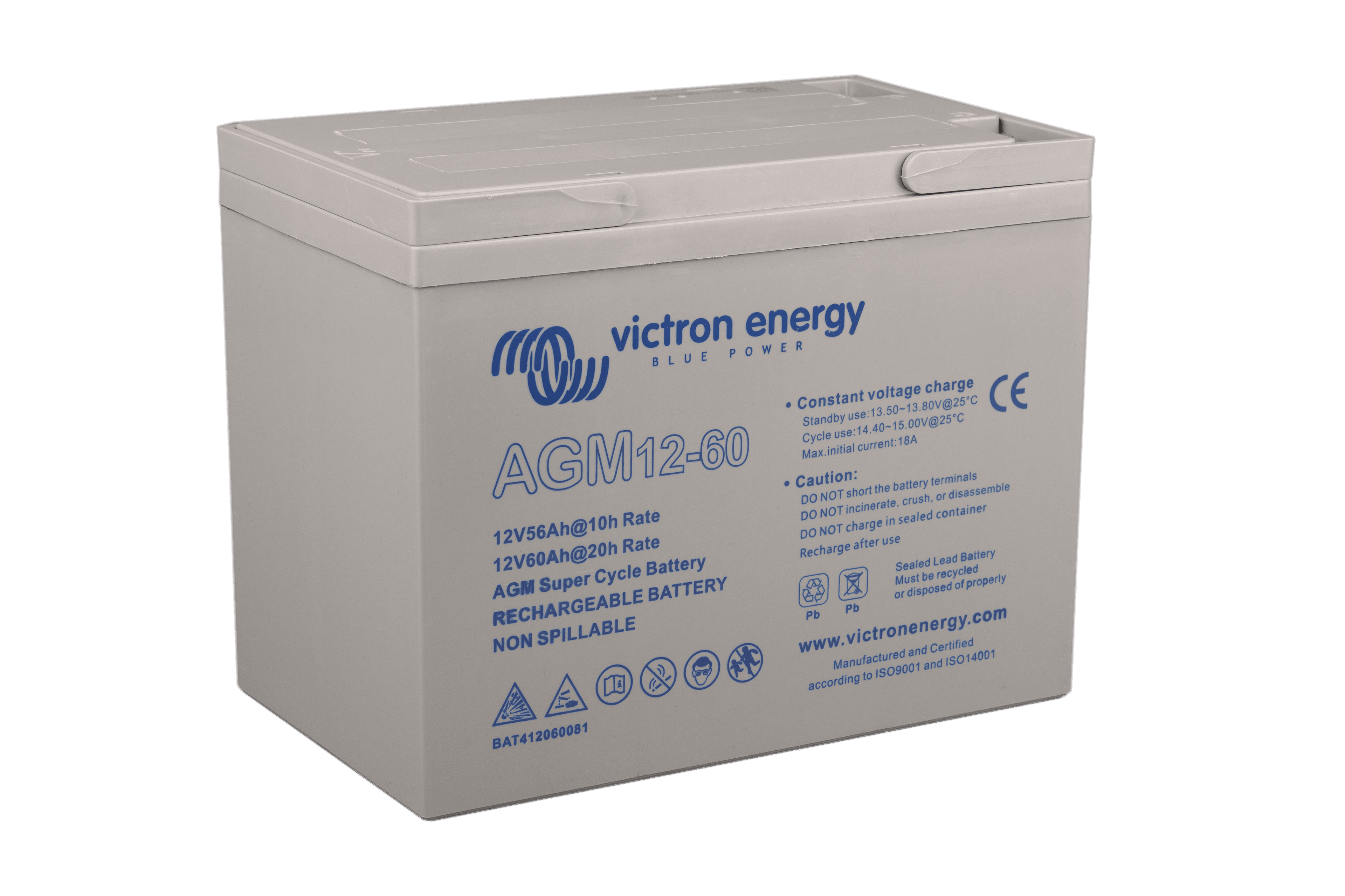12V 60Ah AGM Super Cycle Battery (right)  thumbnail