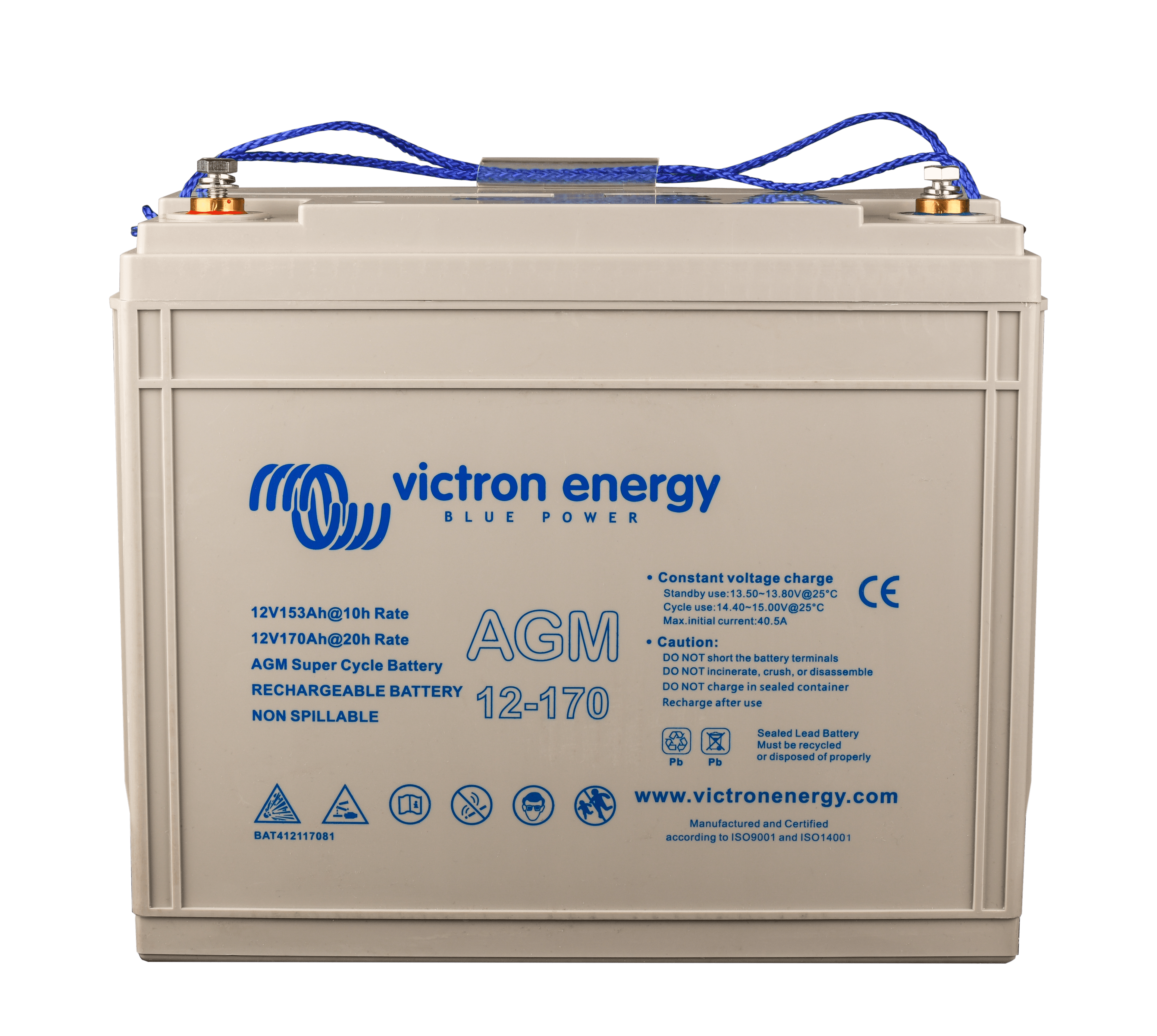 AGM Super Cycle Battery 12V 170Ah (front)  thumbnail