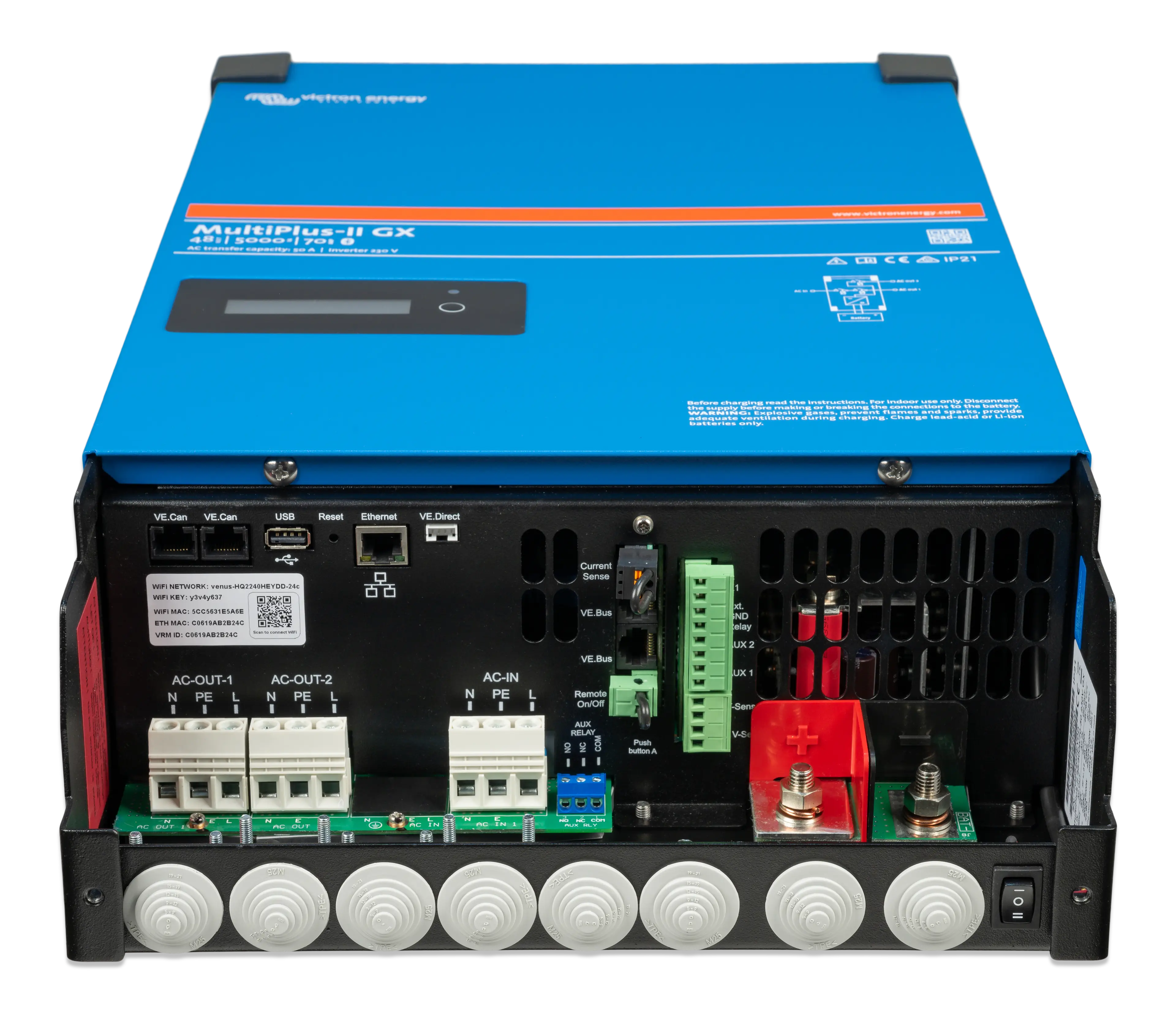 MultiPlus-II 48V 5kVA 50-70 230V GX (connections-total) thumbnail